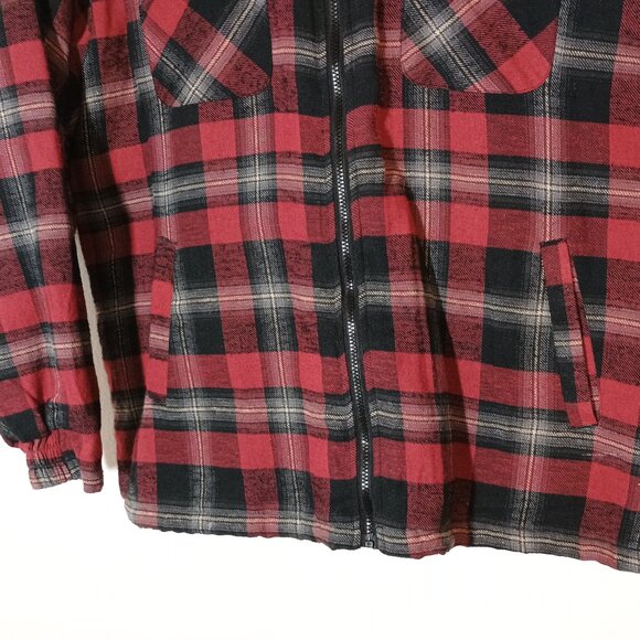 NWOT Men 2XL Winter Shacket Full Zip Thick Flannel Plaid Sherpa Fleece Lined Coz - Picture 4 of 8